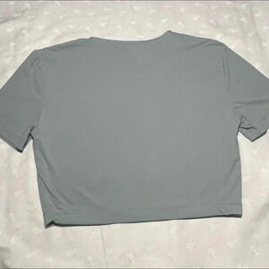 Zara Women's Blue/Grey Crop-top Size L